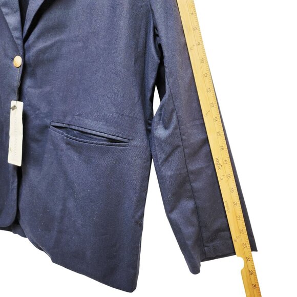 Navy Blue Blazer Jacket With Gold Buttons Size L By Idealsanxun Womens - Picture 5 of 7